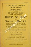 Hours of Duty at Signal Boxes, Crewe and South thereof excluding North Staffordshire and South and Central Wales Sections, September 26th 1938 until further notice by London Midland & Scottish Railway (Western Division)